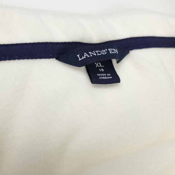 New Lands' End Cream Super Soft Fleece Pullover Sz XL / 18 - Picture 4 of 13